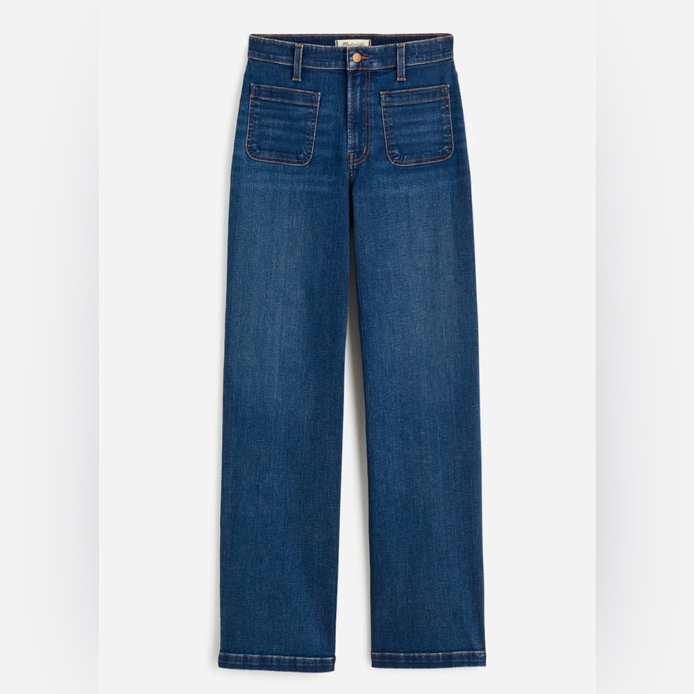 Madewell The Petite Emmett Wide-Leg Full Length Jean in Allentown Wash